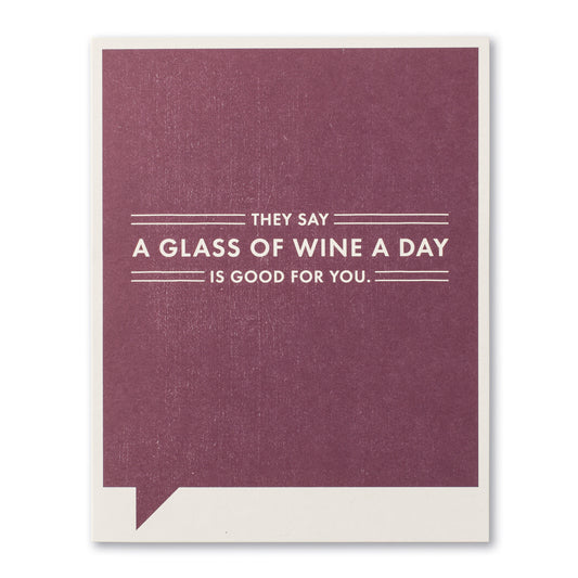 card - funny - glass of wine by compendium