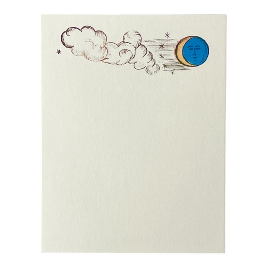 notecards - box set of 8 - moon facing clouds by parcel