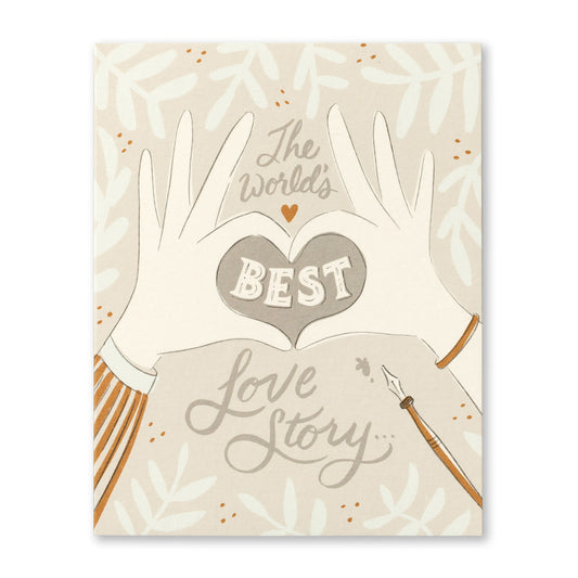 card - wedding - world's best love story by compendium