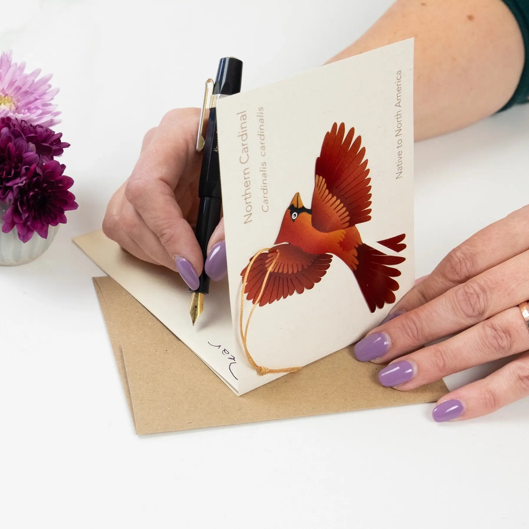 ornament + notecard - bronze - cardinal by tulia's artisan gallery