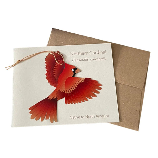 ornament + notecard - bronze - cardinal by tulia's artisan gallery