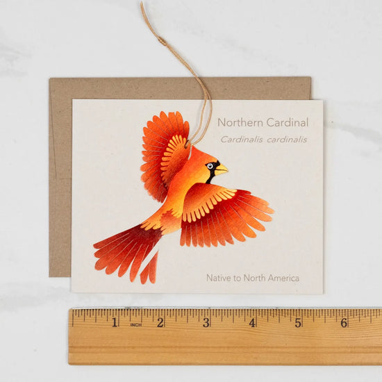 ornament + notecard - bronze - cardinal by tulia's artisan gallery