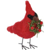 figure - felt cardinal holding wreath by primitives by kathy