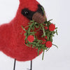 figure - felt cardinal holding wreath by primitives by kathy