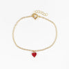 bracelet - carnelian heart - gold filled chain by sofia ramsay