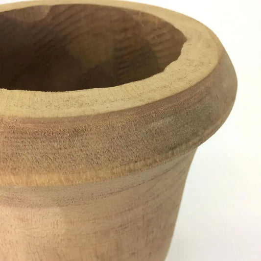 vase - footed - hand-carved paulownia wood by time concept inc.