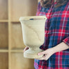 vase - footed - hand-carved paulownia wood by time concept inc.