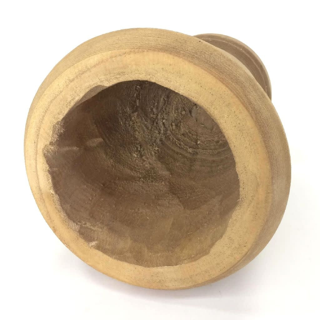 vase - footed - hand-carved paulownia wood by time concept inc.