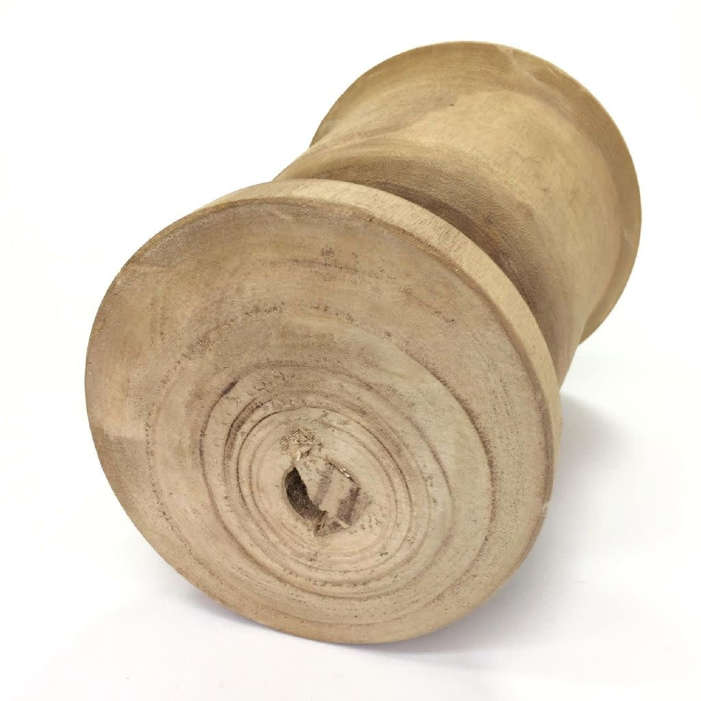 vase - footed - hand-carved paulownia wood by time concept inc.