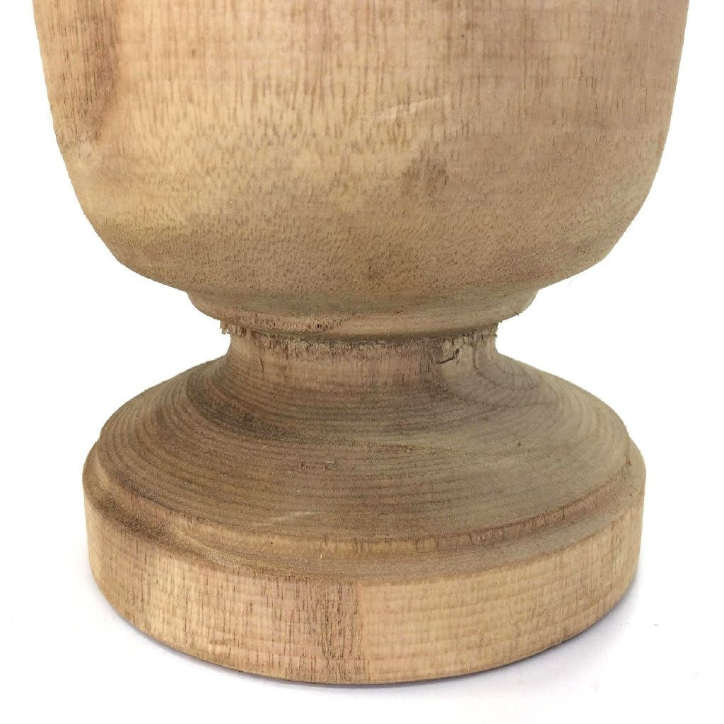 vase - footed - hand-carved paulownia wood by time concept inc.