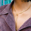 necklace- lariat bolo floral - 18kgp by peter and june