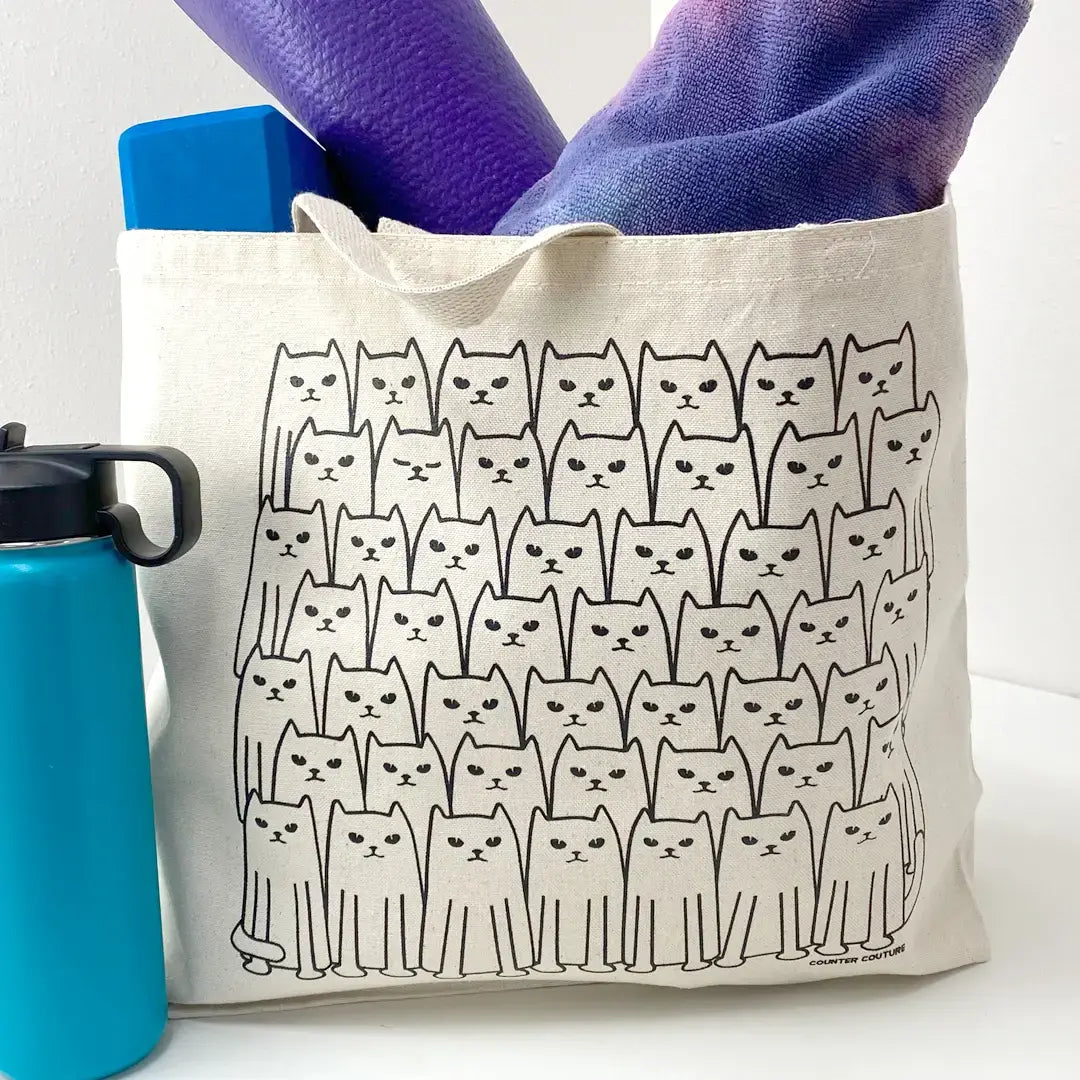 bag - canvas tote - cats by counter couture