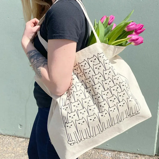 bag - canvas tote - cats by counter couture