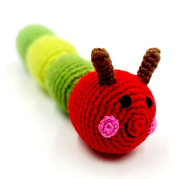 toy - crochet rattle - caterpillar by pebble