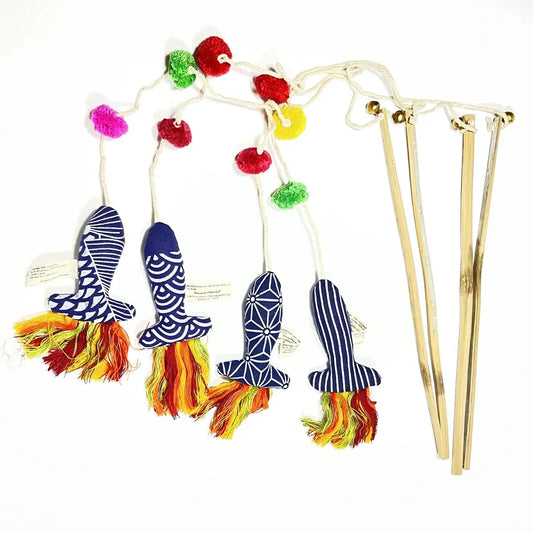 cat toy - catnip teaser - indigo fish - assorted by karma cat/distinctly himalayan