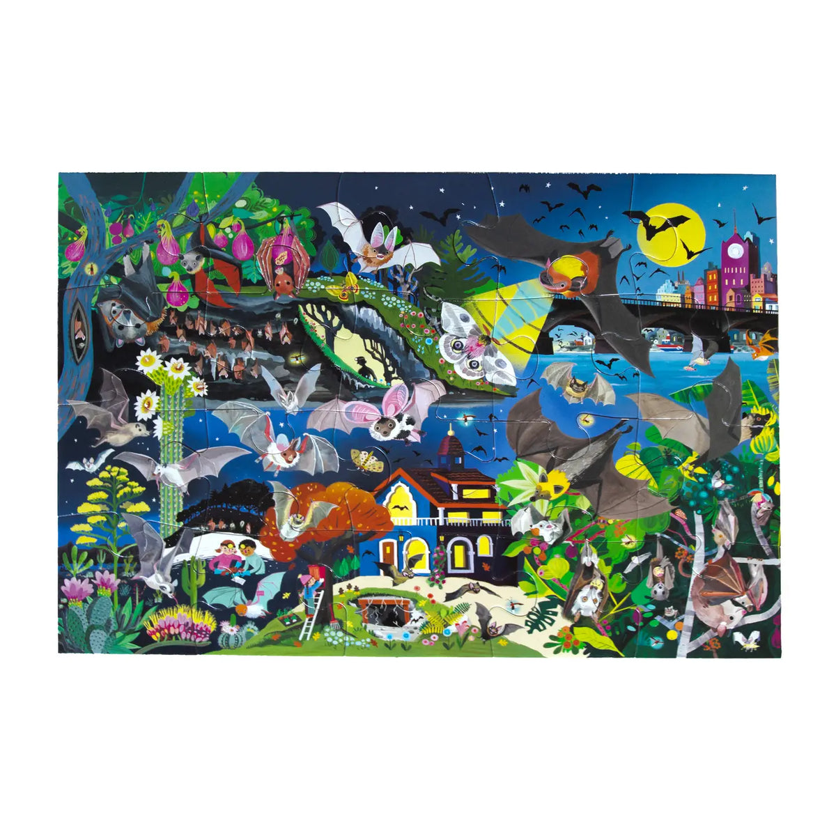 puzzle - 20-piece - cauldron of bats by eeboo