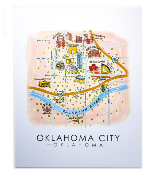 Art Print|8x10|OKC Map