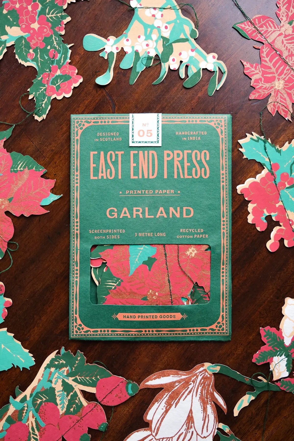 garland - recycled cotton paper - winter foliage by east end press