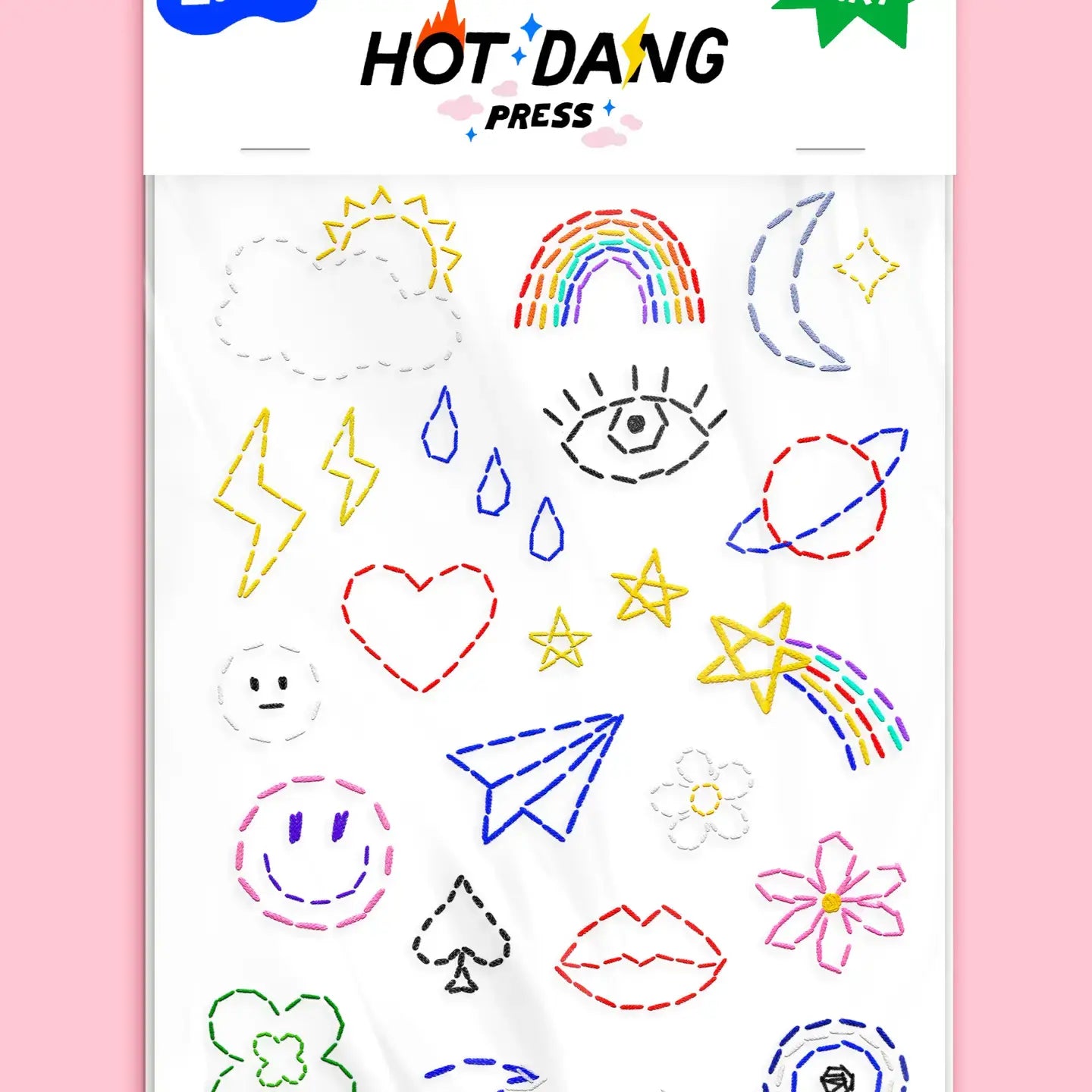 embroidery sheet set - iron-on - charms by hot dang press