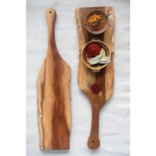 serving board - handled - live edge by creative co-op