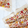 tea towel - screen printed - cheese shop - yellow/red/brown by calhoun & co.