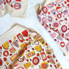 tea towel - screen printed - cheese shop - yellow/red/brown by calhoun & co.