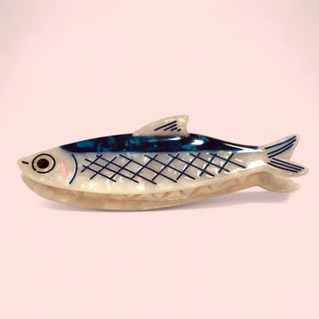 hair claw - cellulose - anchovy by carolyn suzuki