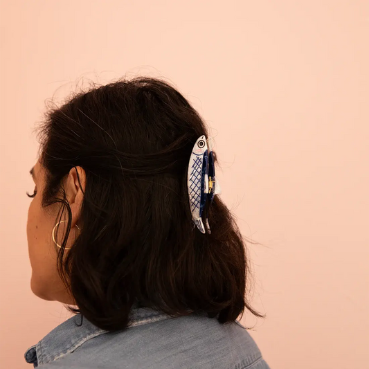hair claw - cellulose - anchovy by carolyn suzuki
