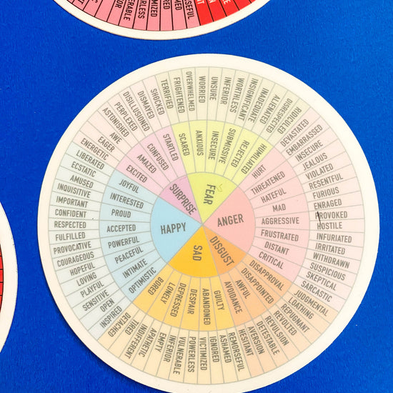 sticker - feelings wheel - pastels by plenty