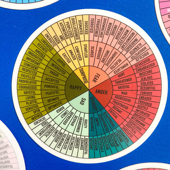 sticker - feelings wheel - earthy by plenty