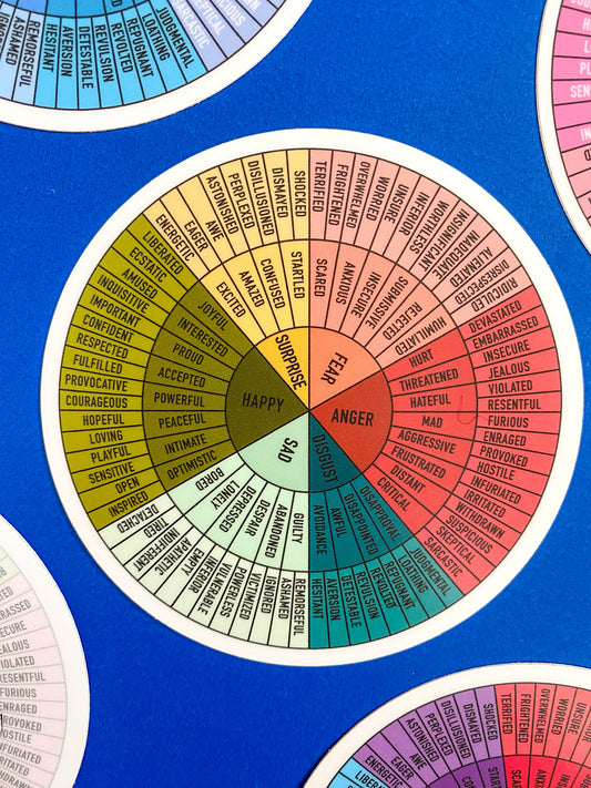 sticker - feelings wheel - earthy by plenty
