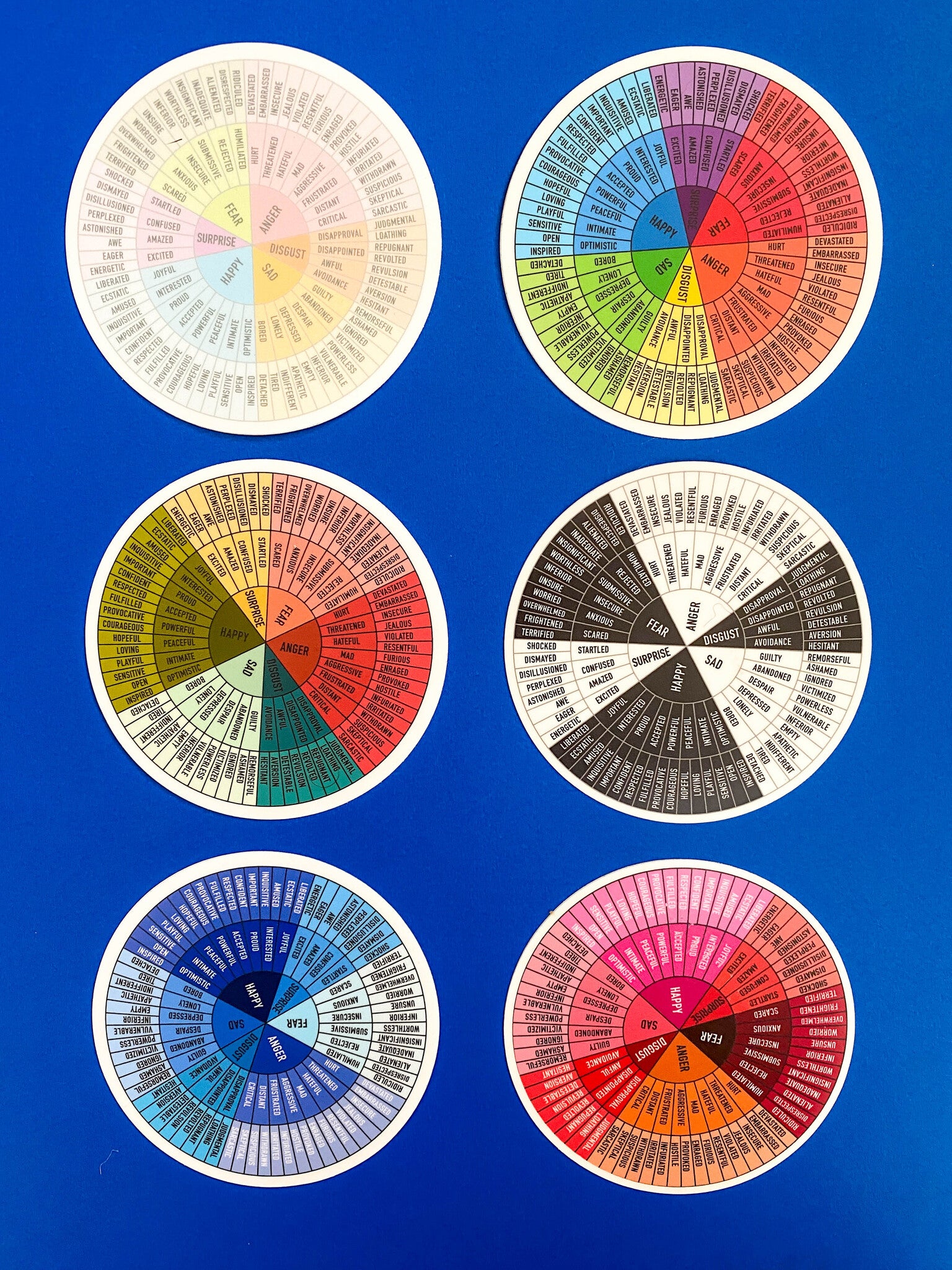 sticker - feelings wheel - pinks by plenty