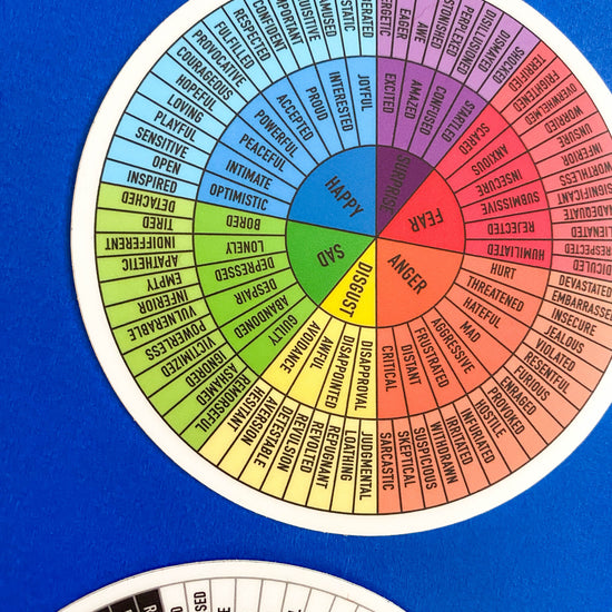 sticker - feelings wheel - bright rainbow by plenty