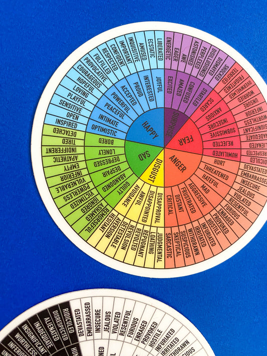 sticker - feelings wheel - bright rainbow by plenty