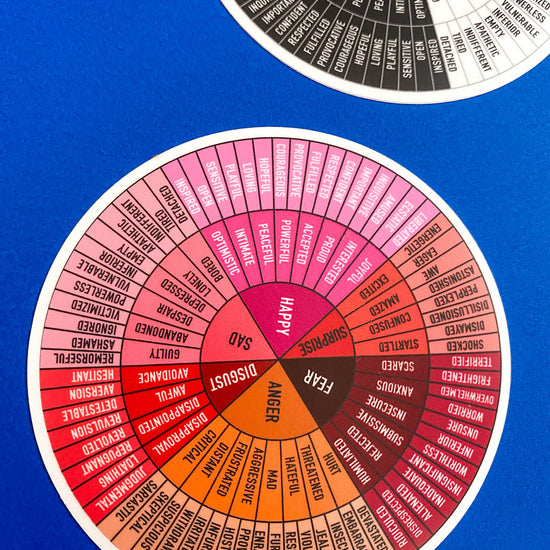 sticker - feelings wheel - pinks by plenty