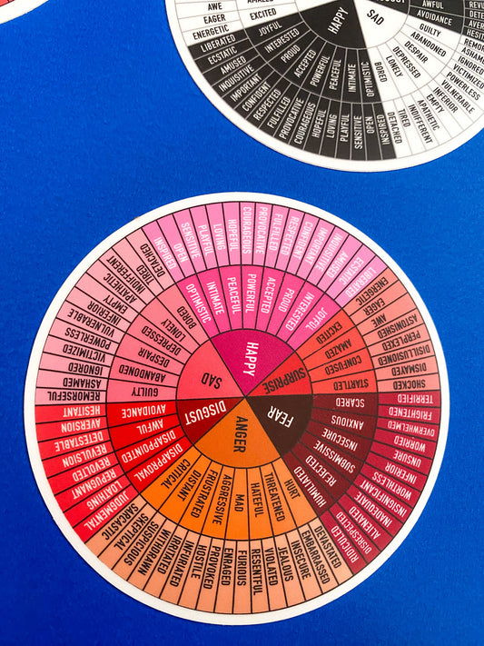 sticker - feelings wheel - pinks by plenty