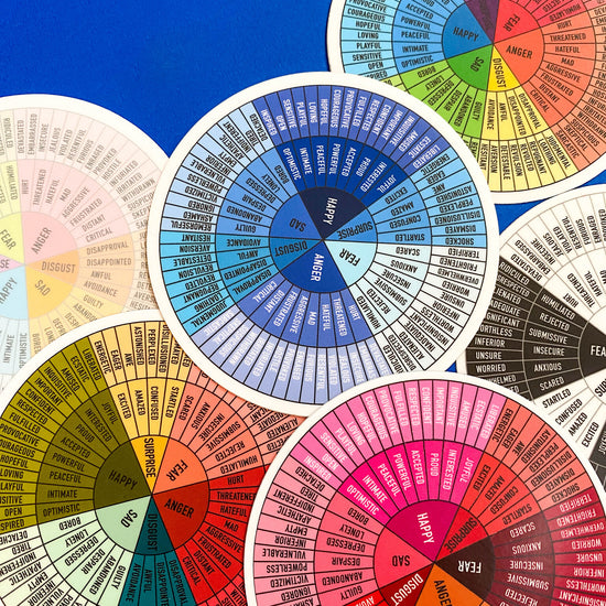 sticker - feelings wheel - blues by plenty