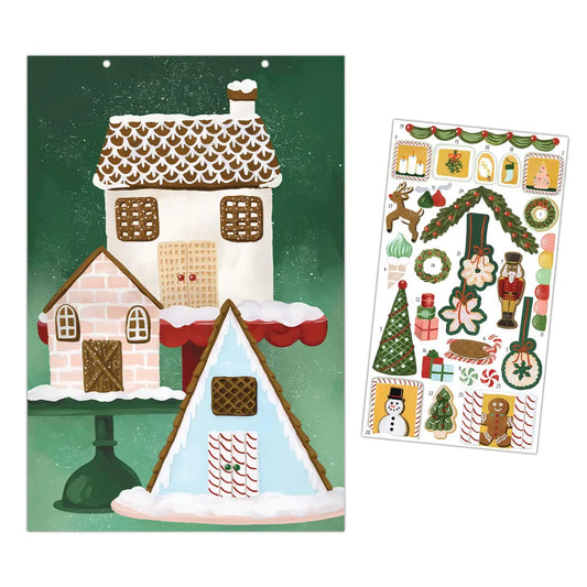 wall calendar - christmas countdown - gingerbread village by one canoe two/1canoe2
