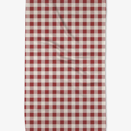 tea towel - microfiber - red gingham by geometry house