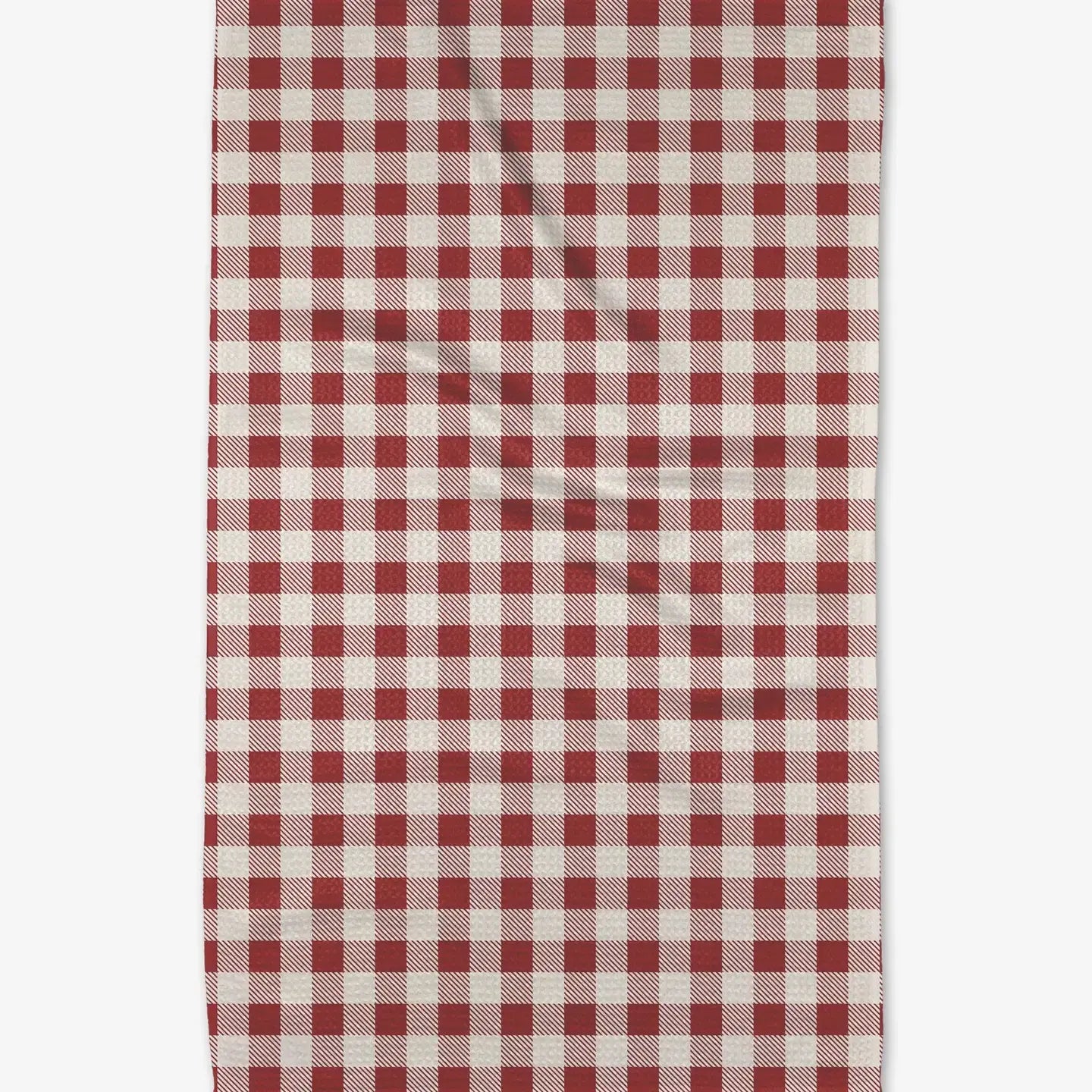 tea towel - microfiber - red gingham by geometry house