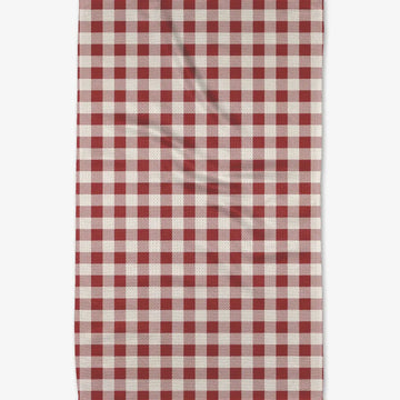 tea towel - microfiber - red gingham by geometry house