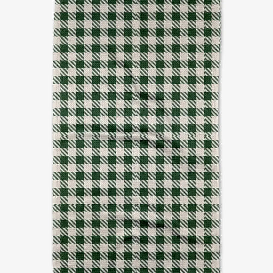 tea towel - microfiber - green gingham by geometry house