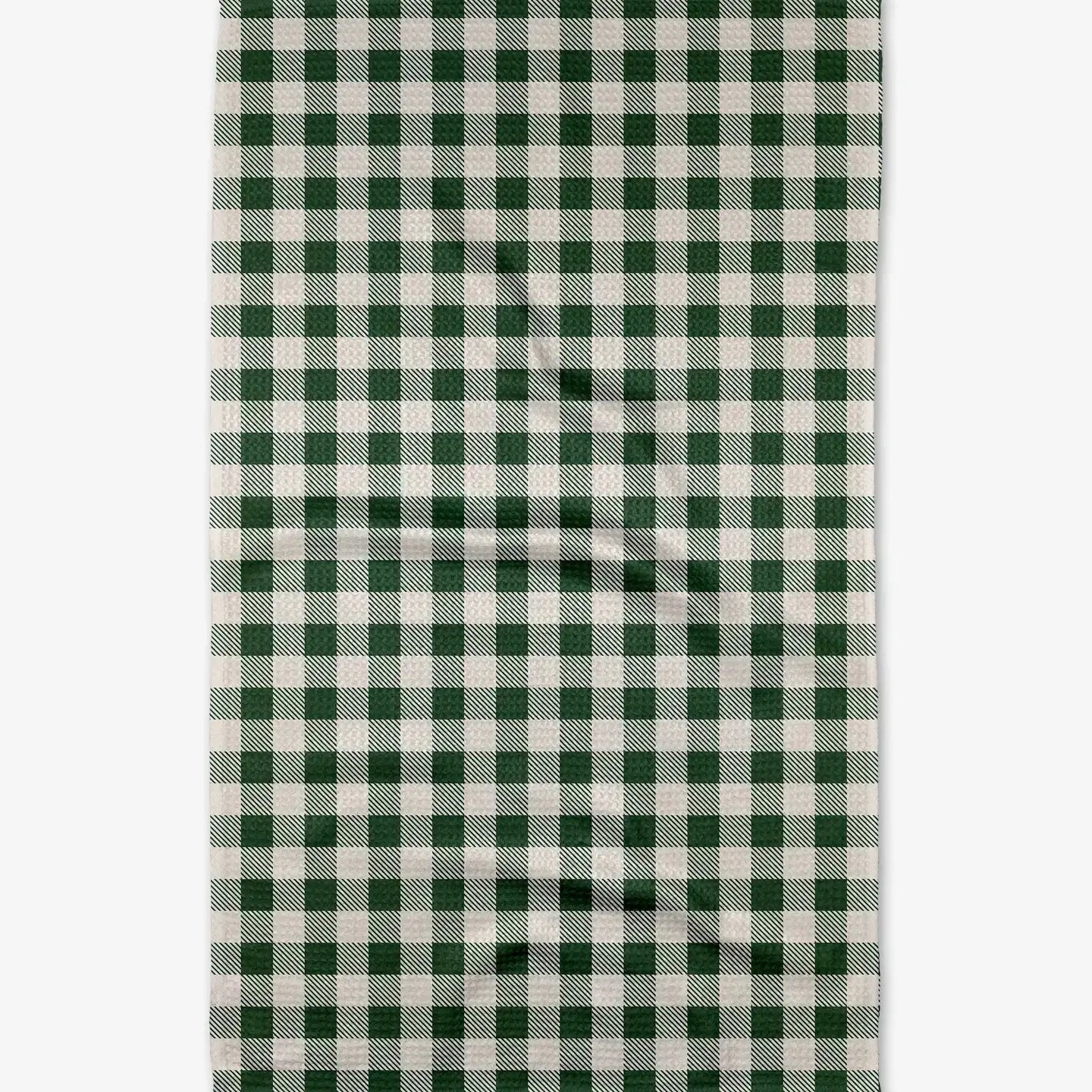 tea towel - microfiber - green gingham by geometry house