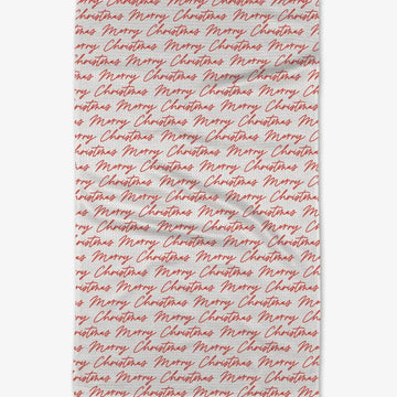 tea towel - microfiber holiday - merry christmas by geometry house