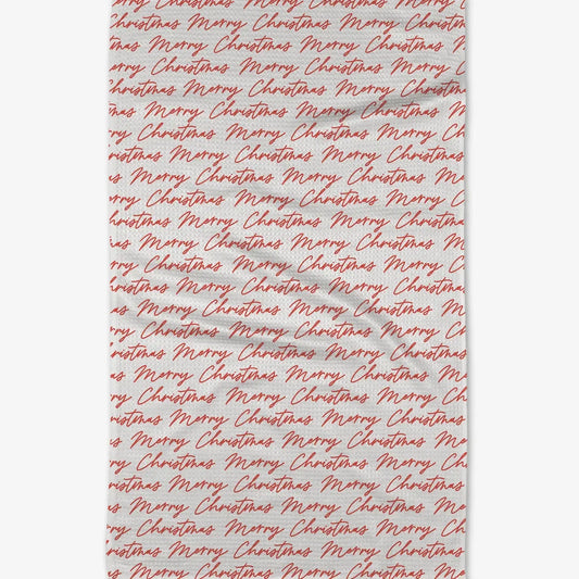 tea towel - microfiber holiday - merry christmas by geometry house