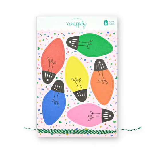 gift tags - pop-out - christmas lights by wrappily eco gift wrap co.