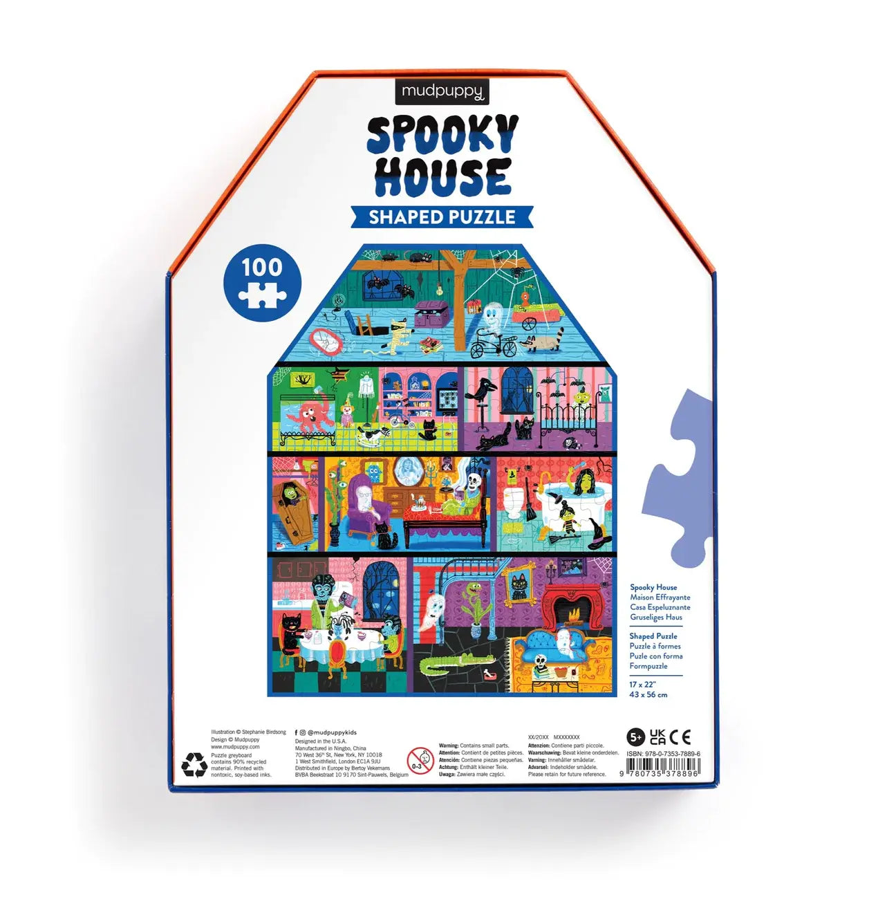 puzzle - 100-piece - spooky house-shaped by chronicle books