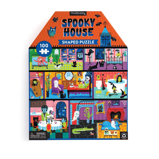 puzzle - 100-piece - spooky house-shaped by chronicle books