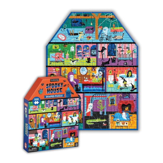 puzzle - 100-piece - spooky house-shaped by chronicle books