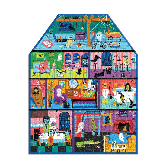 puzzle - 100-piece - spooky house-shaped by chronicle books